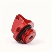 Resim Gaojunshop01 Kırmızı Alüminyum Alaşım Motosiklet Motor Yağı Kapak Dayanıklı Su Geçirmez 