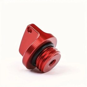 Resim Gaojunshop01 Kırmızı Alüminyum Alaşım Motosiklet Motor Yağı Kapak Dayanıklı Su Geçirmez 