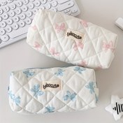 Resim Büyük Kapasiteli Kawaii Kalem Kutusu Fermuarlı, Sevimli Fiyonklu Düzenleyici Genç Öğrenciler için Okula Dönüş Malzemeleri, Polyester - 1 adet, Kutu 