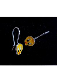 Resim 925 Ayar Gümüş Sarı Civciv Tweety Li Çengelli Gümüş Çocuk Küpesi 