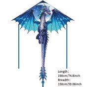 Resim Yeni Koyu Ay Pterosaur Uçurtması, Kırmızı ve Mavi Mevcut, Plaj Dış Mekan Oyunu, Ücretsiz Uçurtma İpi Tahtası, Esintide Uçulabilir, Başlangıç Seviyesi İçin Uygun, Şükran Günü ve Noel Hediyeleri 