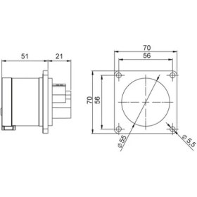 Resim Mete Enerji 406221V 5X32A. IP44 Makıne Fişı -Düz-(Viali Bagl.) 