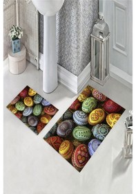 Resim Multi Kaymaz Taban Tasarım Banyo Paspas Bp-17 çok renkli 