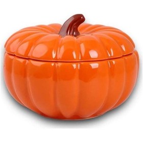 Resim Lotus Porselen Kavanoz Bal Kabağı Turuncu Turuncu 