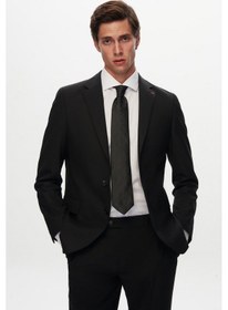 Resim D's Damat Ds Damat Slim Fit Siyah Yünlü Travel Takim Elbise 4he05ob35577m Siyah 