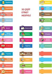 Resim 12 Çekmeceli Çok Amaçlı Oyuncak Dolabı ve Saklama Ünitesi Çocuk Odası Düzenleyici Etiket Hediyeli Beyaz 