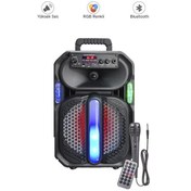 Resim Torima D26 Rgb Işıklı Mikrofonlu Kumandalı Usb/tf/fm/mıc/bt Bluetooth Hoparlör 