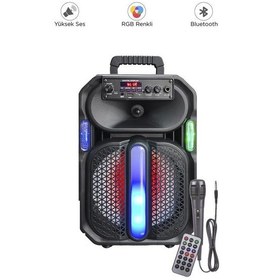 Resim Torima D26 Rgb Işıklı Mikrofonlu Kumandalı Usb/tf/fm/mıc/bt Bluetooth Hoparlör 