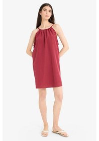 Resim Defacto Yuvarlak Yaka Terry Cotton Mini Plaj Elbisesi-fall İn Love E5102ax25spbr285 Bordo 