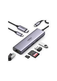 Resim Ugreen CM512 Type-C to PD 100W HDMI RJ45 USB SD Micro SD Dönüştürücü Hub 