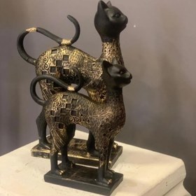 Resim Egyptian Style Cat Figurine Set, Ancient Egyptian Statue, Cat Lovers Gift, Ancient Cat Statue, Egyptian Home Decor, Cat Sculpture, Cat Decor, Cat Sculpture, Cat Statue - Object-1 