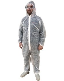 Resim Tek Kullanımlık Kapşonlu Beyaz Iş Tulumu 25Gr Xl 