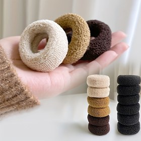 Resim Kızlar için günlük kullanıma uygun 6 adet lastik saç bandı, saç lastikleri, Noel hediyesi saç aksesuarları 