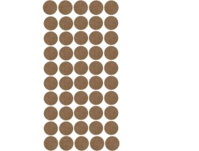 Resim Glaswen Yapışkanlı Yuvarlak Keçe Masa Sandalye Parke Zemin Ayak Koruyucu Kaydırmaz 20 mm Keçesi (50'li Paket) 