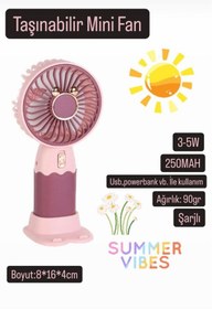 Resim AXWER Taşınabilir Fan Soğutucu Mini Vantilatör Klima Güçlü Serinletici Şarjlı Masa Üstü Sessiz Standlı 