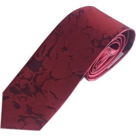 Resim Elifebru Exclusive Handicrafts Ebru Sanatı Saten Kumaş Kravat Kırmızı Siyah Sakr 139 Kırmızı Siyah 001 