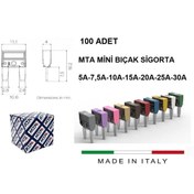 Resim MTA Mini Bıçak Sigorta Seti 100 Adet Karışık - 5a-7,5-10a-15a-20a-25a-30a 