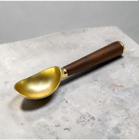 Resim Prateg Akasya Saplı Gold Dondurma Kaşığı Kahverengi 