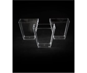 Resim Kristal Plastik Akrilik Prizma Kübik Kase 200CC 24 Adet - Kapaksız 