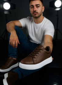 Resim yonfa düz taban suni deri sneaker erke spor erkek spor sneaker spor ayakkabı 