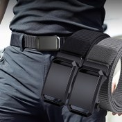 Resim 1 adet Erkek Şık Naylon Otomatik Toka Kemer - Dayanıklı, Ayarlanabilir, Günlük Rahat Pantolon Bel Kemer için Jeans, Khaki Pantolonlar ve Daha Fazlası - Günlük Giyim için Mükemmel Aksesuar 