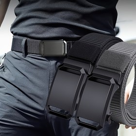 Resim 1 adet Erkek Şık Naylon Otomatik Toka Kemer - Dayanıklı, Ayarlanabilir, Günlük Rahat Pantolon Bel Kemer için Jeans, Khaki Pantolonlar ve Daha Fazlası - Günlük Giyim için Mükemmel Aksesuar 