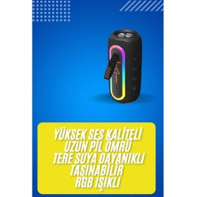 Resim S'82 Bluetooth Hoparlör Usb Şarjlı Uzun Pil Ömrü Android Ve Ios Uyumlu Renkli 
