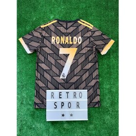 Resim Cristiano Ronaldo Özel Tasarım Kahverengi Real Madrid Kısa Kol Forma 