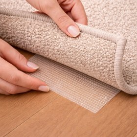 Resim Badem10 Çift Taraflı (1 Adet) 25 Metre Güçlü Yapışkanlı Fileli Takviyeli Kaydırmaz Halı Bandı Kilim Paspas 