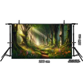 Resim Venspor Büyülü Orman Yolu Arkaplan 200x150cm Fon Duvar Örtüsü 