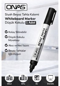 Resim Onas Siyah Beyaz Tahta Kalemi Whiteboard Marker Düşük Kokulu 1 Adet 