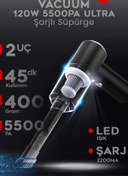Resim HASUBA Mini Vakumlu Type C Şarjlı Araç Süpürgesi El Süpürgesi Şarjlı Çok Fonksiyonlu 5500 Pa 