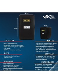 Resim 5 Aşamalı 8 Lt Kapalı Kasa Pompasız Su Arıtma Cihazı 512703046 