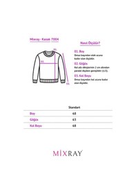 Resim Mixray 7004 Kadın Düğmeli Basic Triko Kazak Kahve 