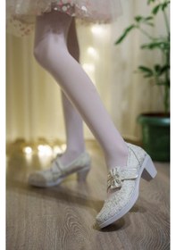 Resim EPAAVM - Topuklu Gri Sarmaşık Kız Çocuk Ayakkabı - VRKN010217FP Beyaz 