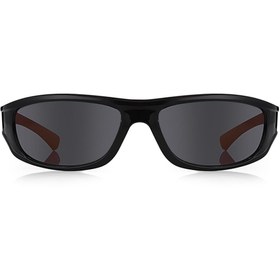 Resim Kinary Bisiklet Güneş Gözlüğü Siyah Parlak Çerçeve Turuncu Sap Siyah Cam 3007 