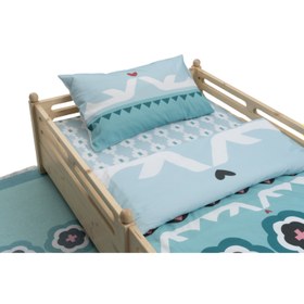 Resim Sukha Çift Taraflı Pamuk Saten Mint Yeşili Çocuk Nevresim Seti 140x200cm 