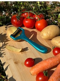 Resim Solingen Pırıltılı Turkuaz Sapan Soyacak Paslanmaz Alman Çeliği, Ergonomik Sap, Yüksek Keskinlik-254 Mavi 