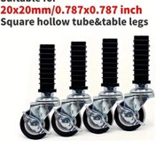 Resim Dashanshop 4 Adet M8 İç Tapa Tekerlekli 20x20mm Kare Profil Ağır Hizmet Kastır 2 İnç 1.5 İnç 