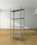 Resim esinti home Çelik Raf 31x93x200 Cm 4 Katlı Gri Boyalı - Raf, Depo, Bakkal, Kiler, Dosya, Market, Kitaplık Rafı 