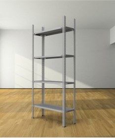 Resim esinti home Çelik Raf 31x93x200 Cm 4 Katlı Gri Boyalı - Raf, Depo, Bakkal, Kiler, Dosya, Market, Kitaplık Rafı 