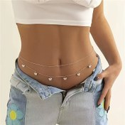 Resim 2 Adet Yaratıcı Tatlı Havalı Metal Püskül Çift Katman Kadın Bel Zinciri 