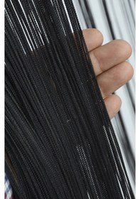 Resim İp Perde İnce Zincir 100 Cm En 280 Cm Boy Antrasit Renk Hazır İp Perde Antrasit 