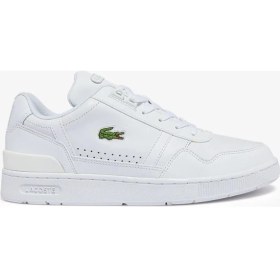 Resim Lacoste T-Clip Hakiki Deri Erkek Beyaz Sneaker 