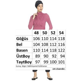 Resim Armes Büyük Beden Likralı Tam Kapalı Tesettür Mayo 1285 Pembe Pembe 