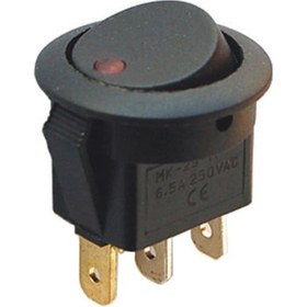 Resim Ic-132a Yuvarlak Nokta Işıklı On-off 3 Pin 250 Volt Anahtar 