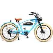 Resim Bisan Rider Elektrikli Bisiklet 26 Fatbike Gökyüzü Mavisi Turuncu 
