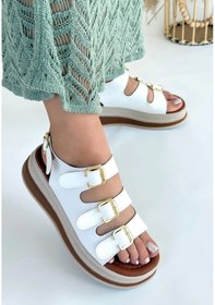 Resim Biçomi Jatay Beyaz Cilt Sandalet Çok Renkli 