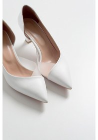 Resim Luvishoes 353 Beyaz Cilt Topuklu Kadın Ayakkabı Beyaz Cilt 