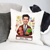Resim En Başarılı Erkek Çocuk Gelişim Öğretmeni Karikatürlü Yastık 